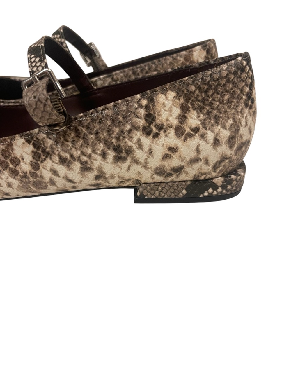 Women's Franco Sarto Nalin Snakeskin Mary Jane Flats Shoes - Picture 3 of 8